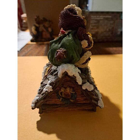 Boyds Bears Vintage Santa Bear Music Box Christmas Holiday Rooftop 4.5" Figurine - Picture 4 of 8
